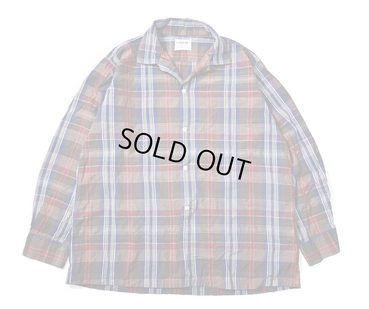 画像1: 60s Used Arrow Cotton Plaid Open Collar Shirt (1)