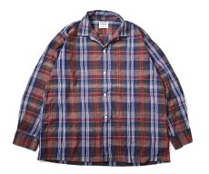 画像1: 60s Used Arrow Cotton Plaid Open Collar Shirt (1)