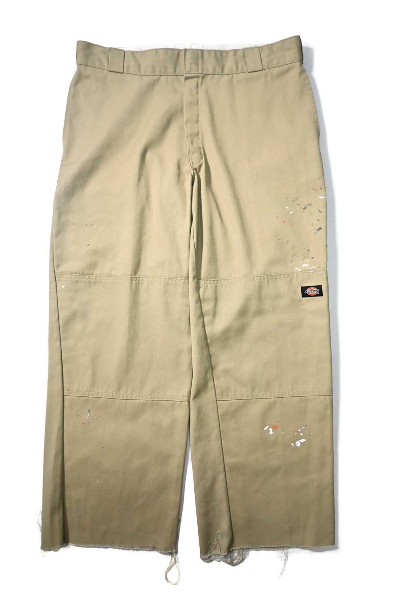 画像1: Used Dickies 85283 Double Knee Painted Work Pants Khaki (1)