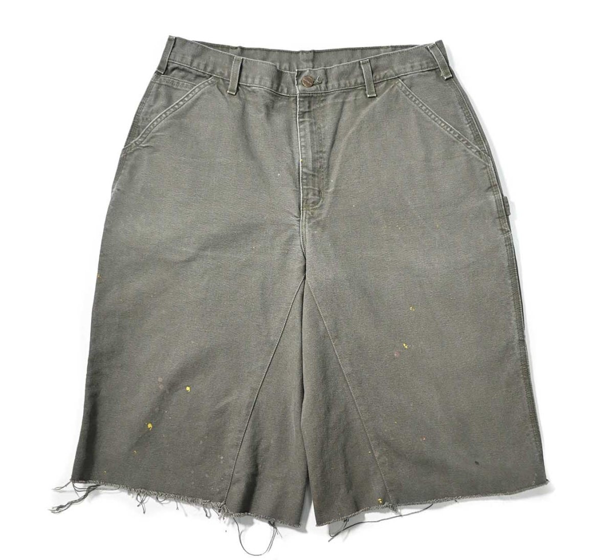 画像1: Used Carhartt Customized Duck Jorts Moss (1)