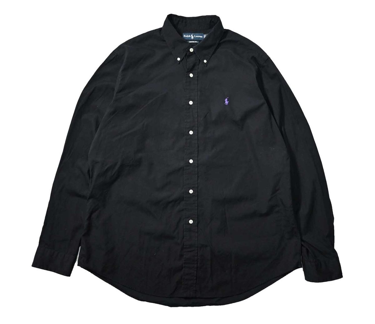 画像1: 90-00s Used Ralph Lauren Broad B/D Shirt "Custom Fit" (1)