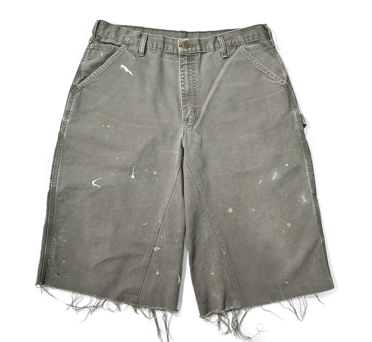 画像1: Used Carhartt Customized Duck Jorts Moss (1)
