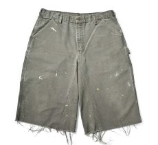 画像1: Used Carhartt Customized Duck Jorts Moss (1)