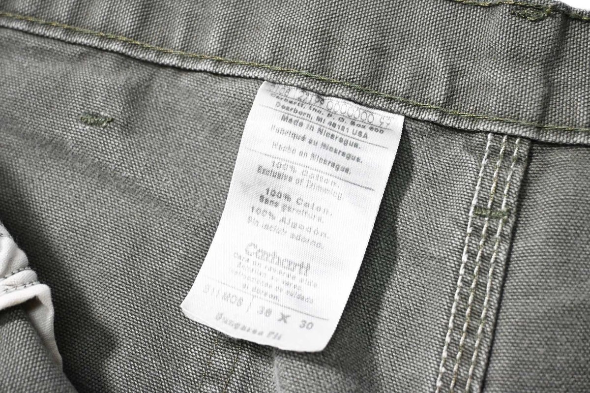 画像6: Used Carhartt Customized Duck Jorts Moss (6)
