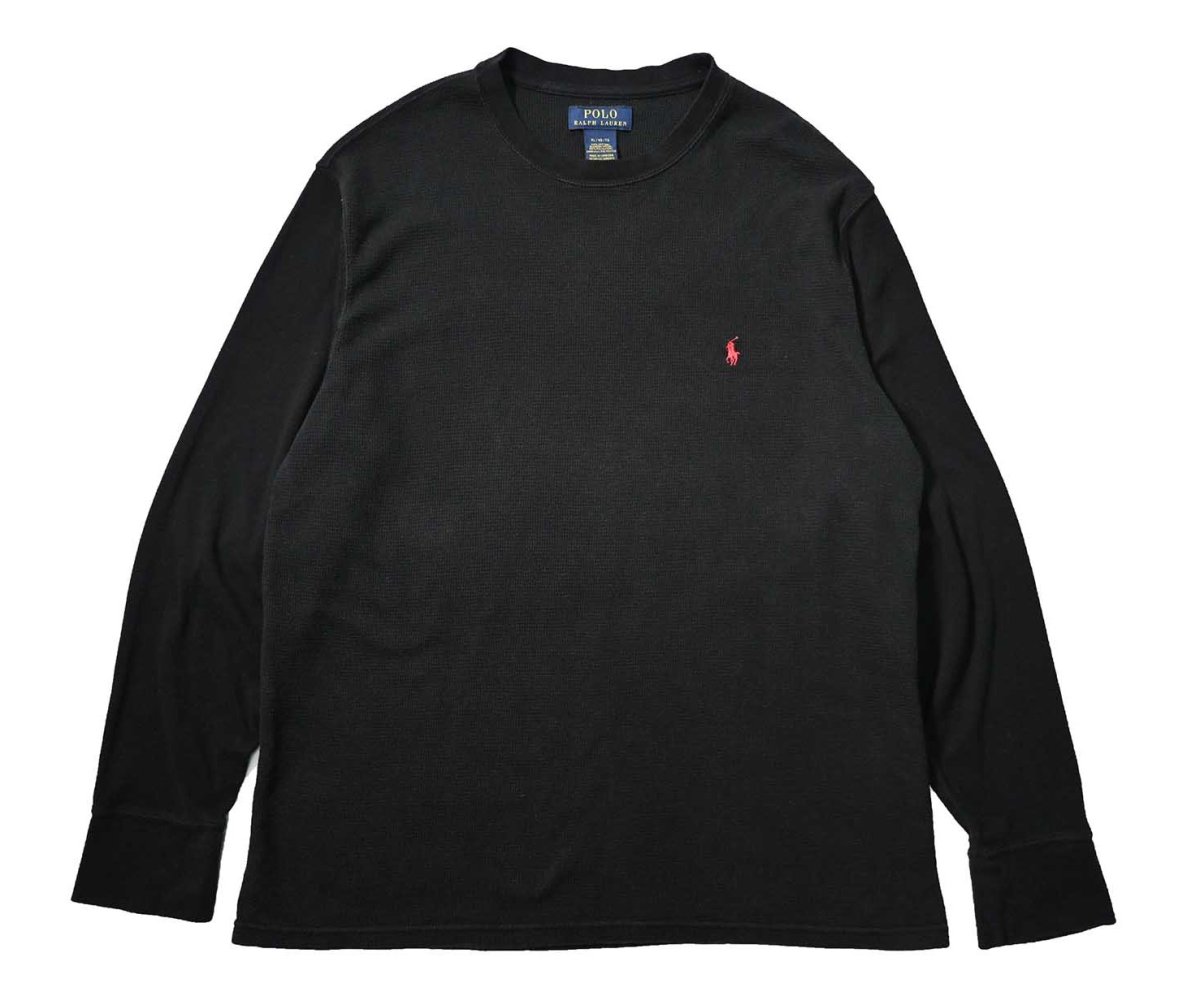 画像1: Used Polo Ralph Lauren L/S Thermal Black (1)