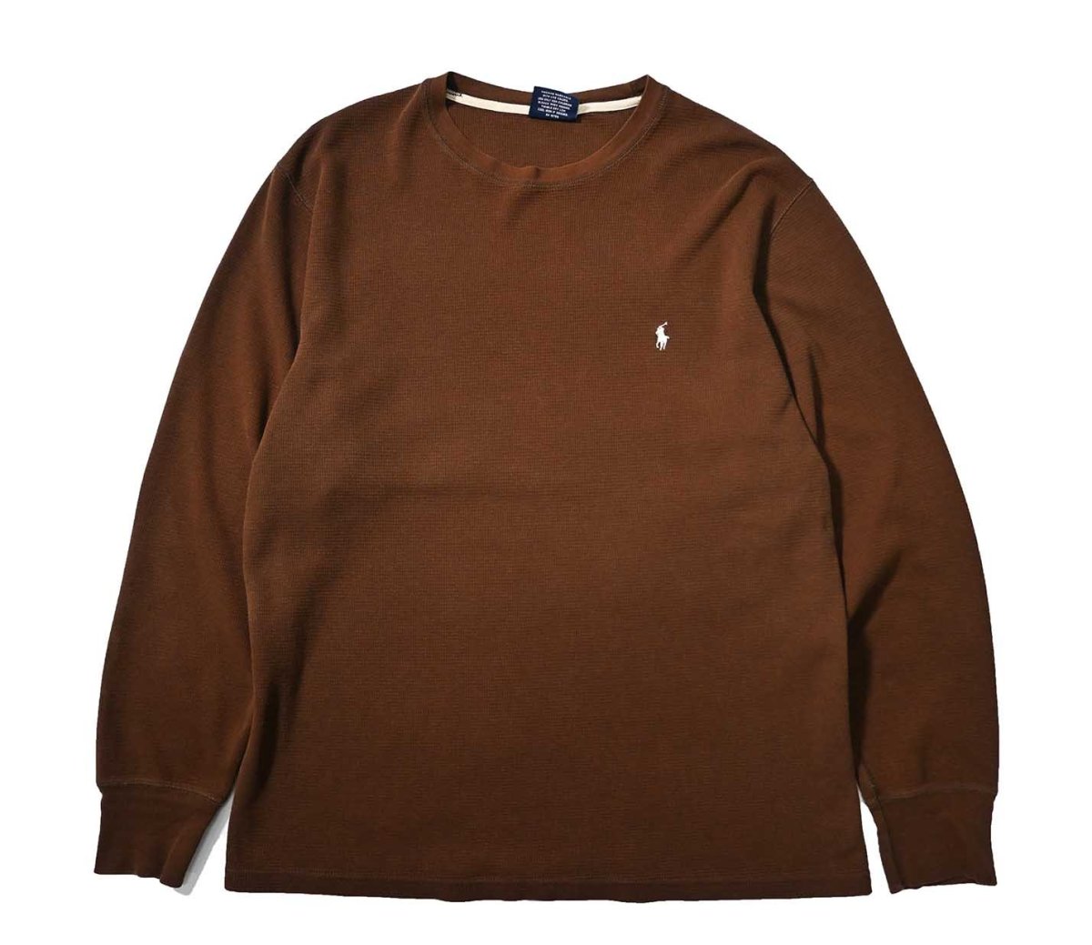 画像1: Used Polo Ralph Lauren L/S Thermal Brown (1)
