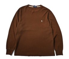 画像1: Used Polo Ralph Lauren L/S Thermal Brown (1)