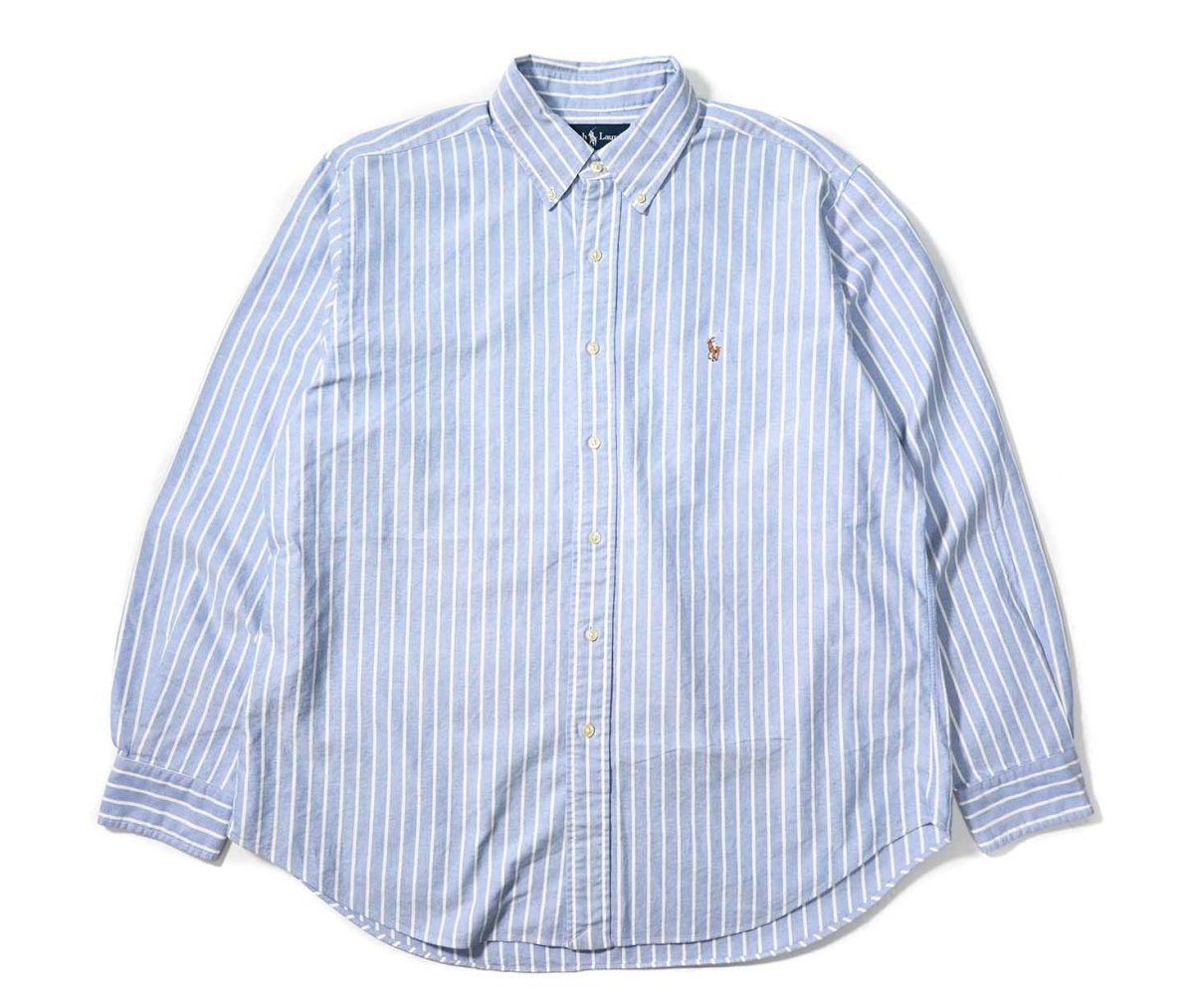 画像1: 90-00s Used Ralph Lauren Stripe B/D Shirt "Classic Fit" (1)
