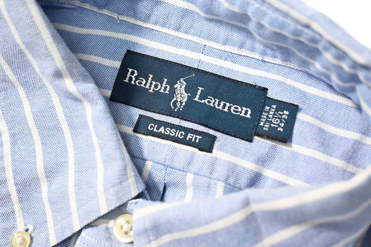 画像4: 90-00s Used Ralph Lauren Stripe B/D Shirt "Classic Fit" (4)