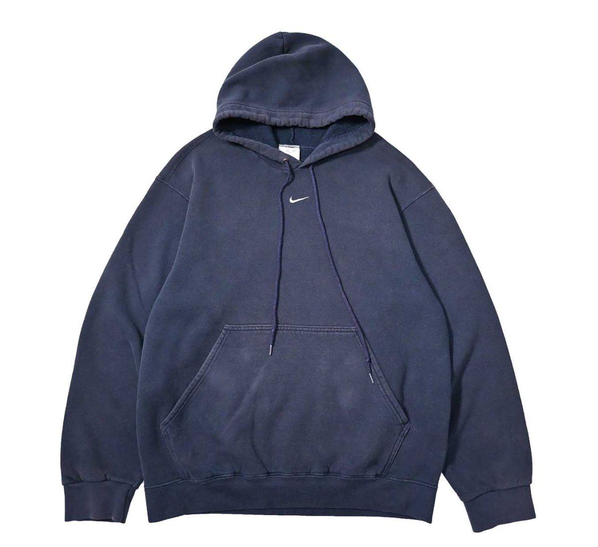 画像1: 90-00s Used Nike Center Swoosh Sweat Hoodie Navy (1)