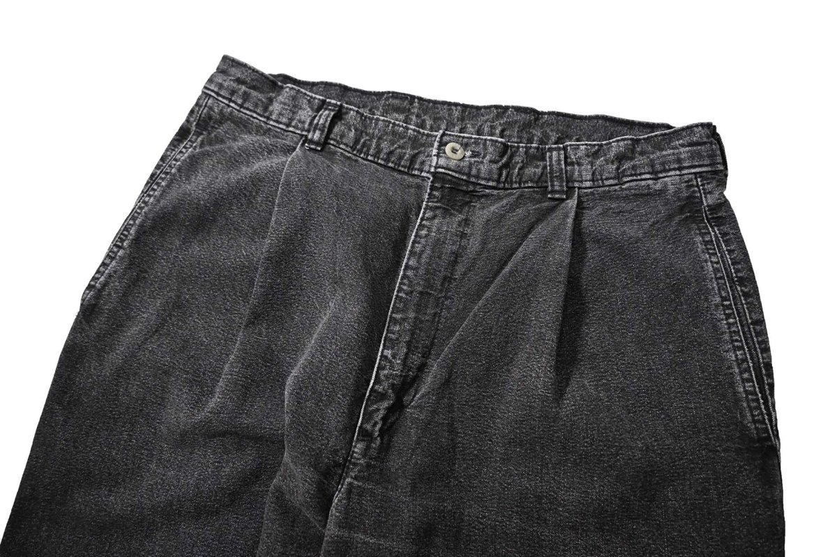 画像2: 90s Used Dockers Denim Pleated Trouser Black made in USA (2)