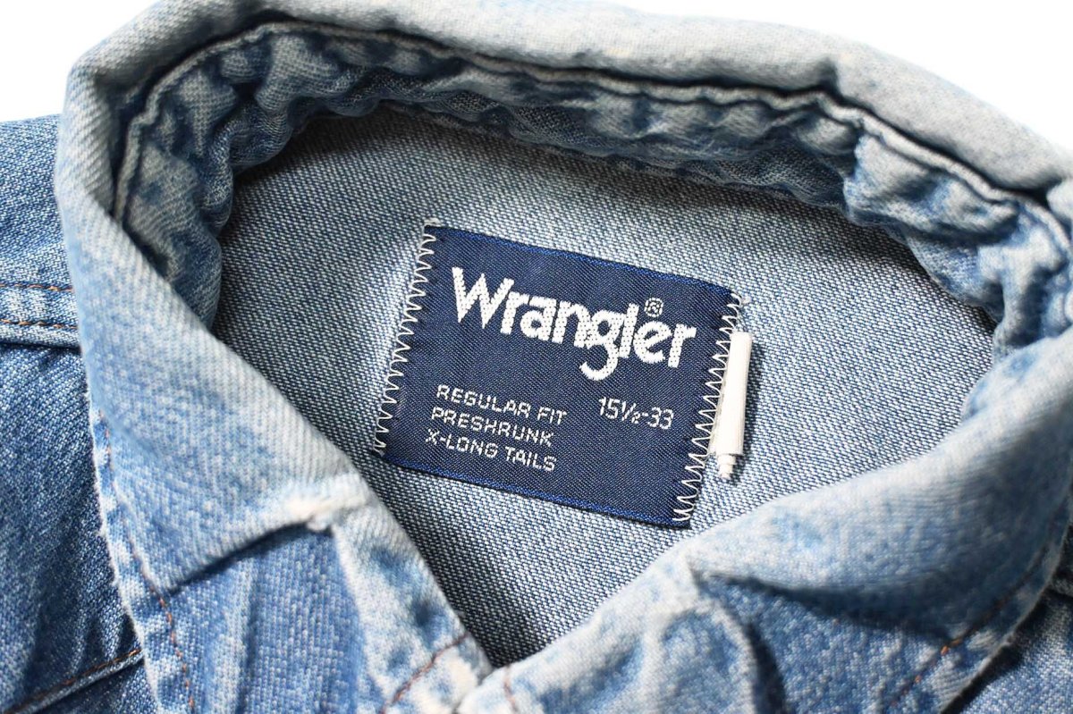 画像4: 80s Used Wrangler Denim Western Shirt made in USA (4)