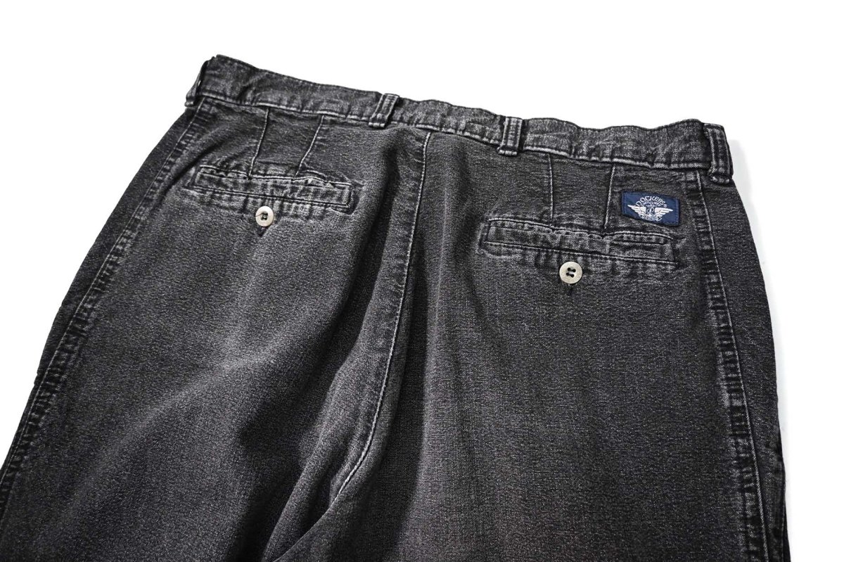 画像4: 90s Used Dockers Denim Pleated Trouser Black made in USA (4)