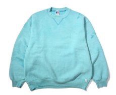 画像1: 90s Used Russell Athletic Blank Sweat Shirt Turquoise made in USA (1)