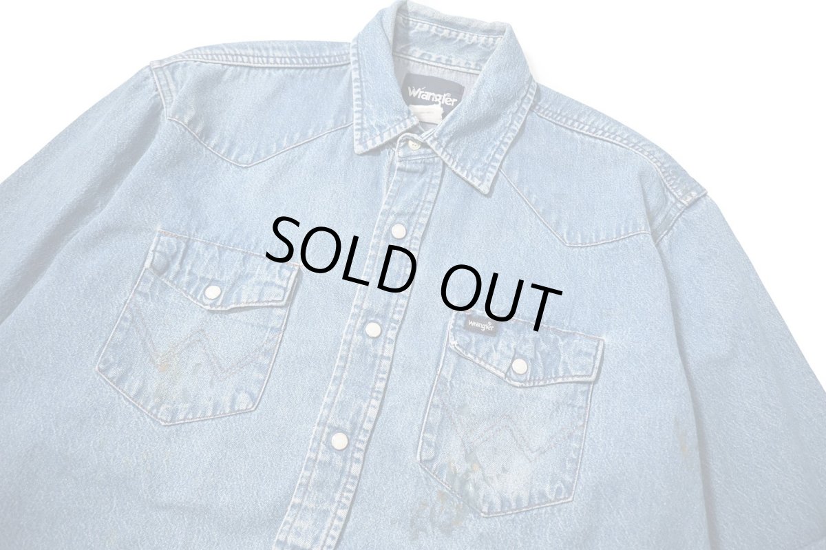 画像2: 90s Used Wrangler Denim Western Shirt (2)