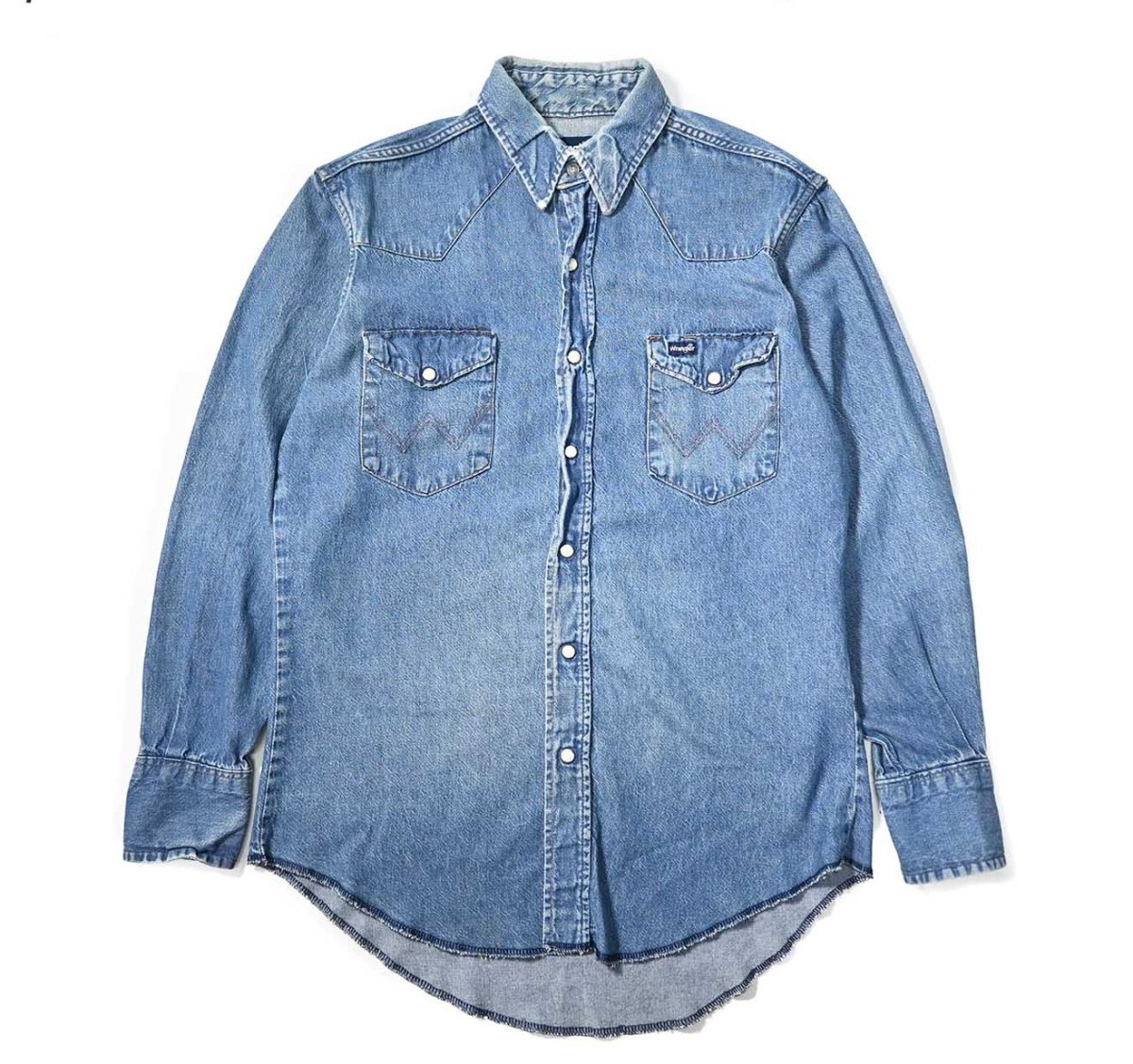 画像1: 80s Used Wrangler Denim Western Shirt made in USA (1)