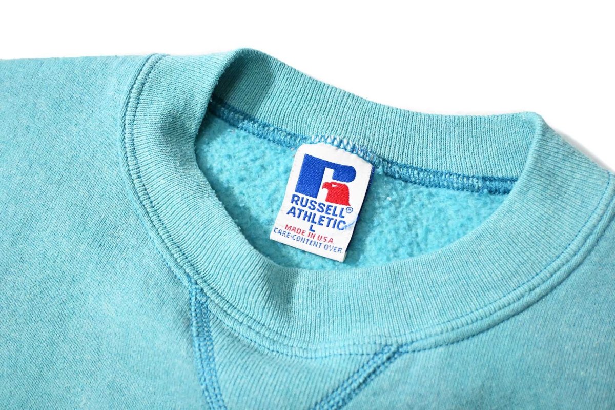 画像4: 90s Used Russell Athletic Blank Sweat Shirt Turquoise made in USA (4)