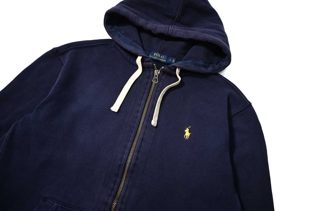 画像2: Used Polo Ralph Lauren Zip Sweat Hoodie Navy (2)