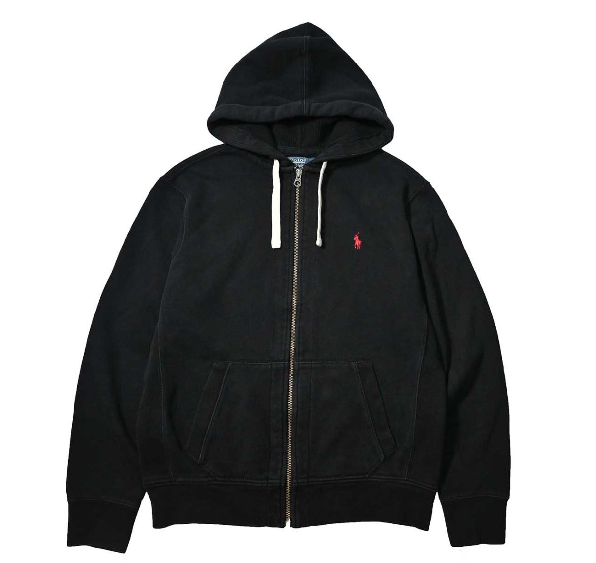 画像1: 90-00s Used Polo Ralph Lauren Zip Sweat Hoodie Black (1)