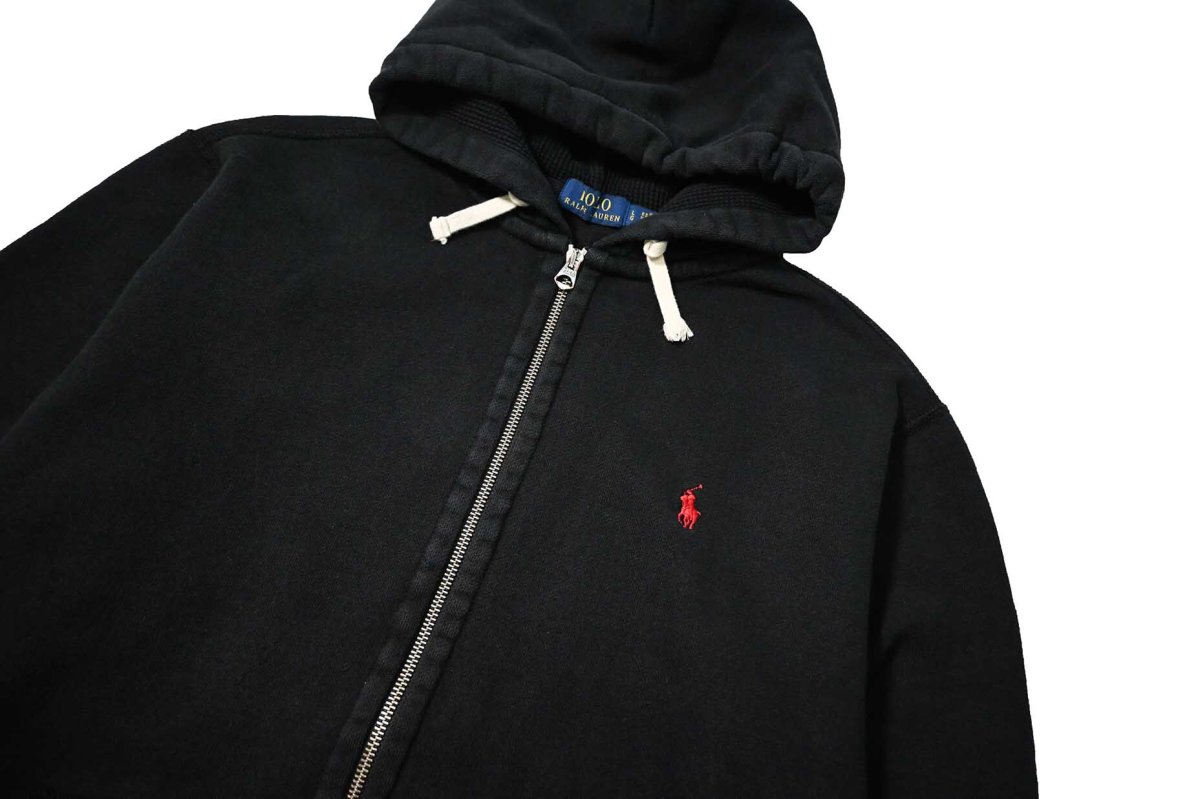 画像2: Used Polo Ralph Lauren Zip Sweat Hoodie Black (2)