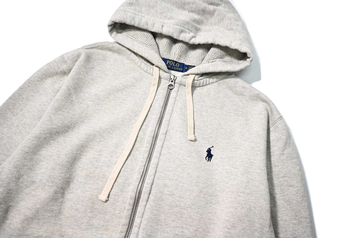 画像2: Used Polo Ralph Lauren Zip Sweat Hoodie Grey (2)