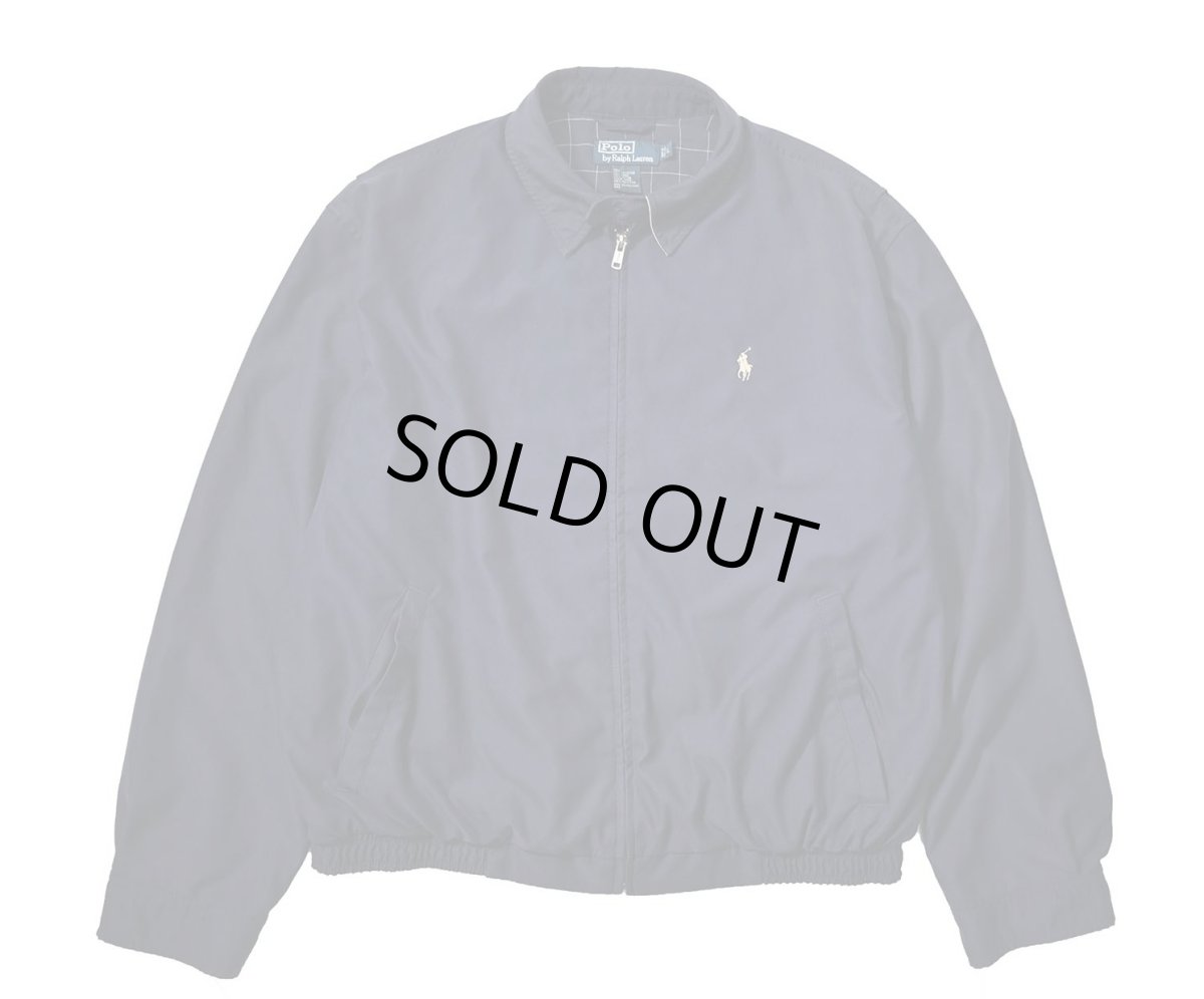 画像1: 90-00s Used Polo Ralph Lauren Peach Skin Swing Top Navy ラルフローレン (1)