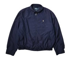 画像1: 90-00s Used Polo Ralph Lauren Peach Skin Swing Top Navy ラルフローレン (1)