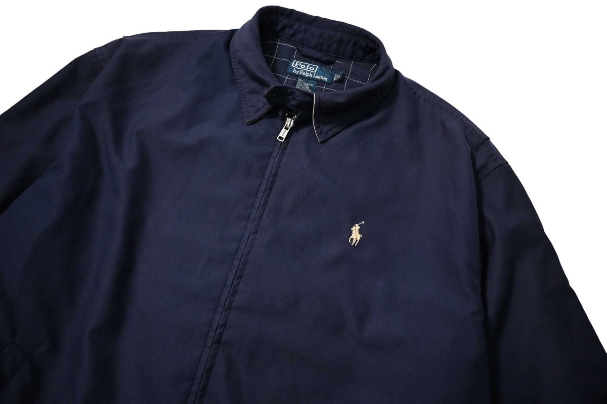画像3: 90-00s Used Polo Ralph Lauren Peach Skin Swing Top Navy ラルフローレン (3)