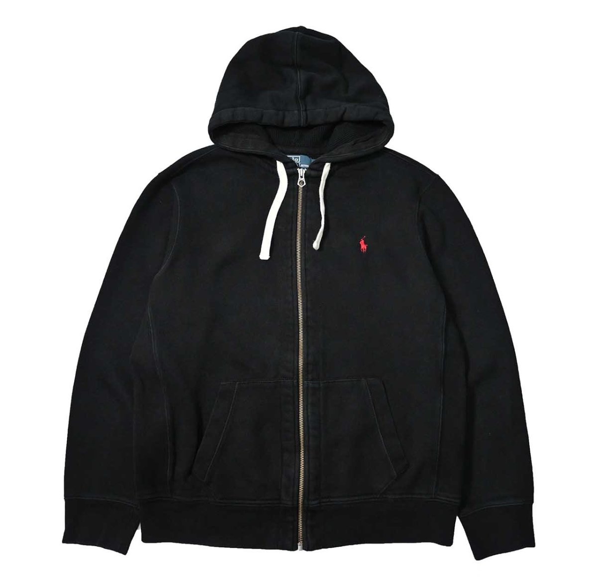 画像1: 90-00s Used Polo Ralph Lauren Zip Sweat Hoodie Black (1)