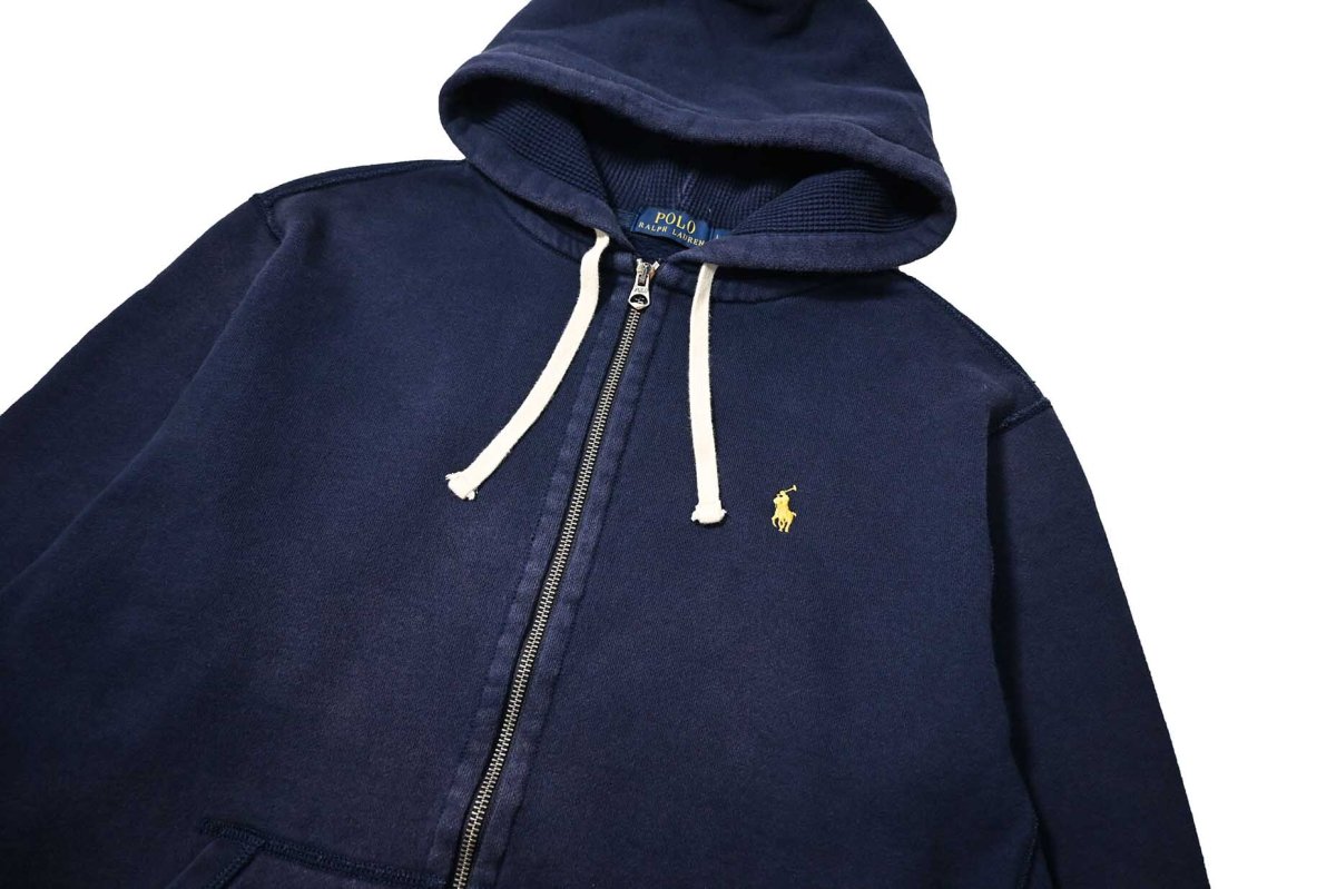 画像2: Used Polo Ralph Lauren Zip Sweat Hoodie Navy (2)