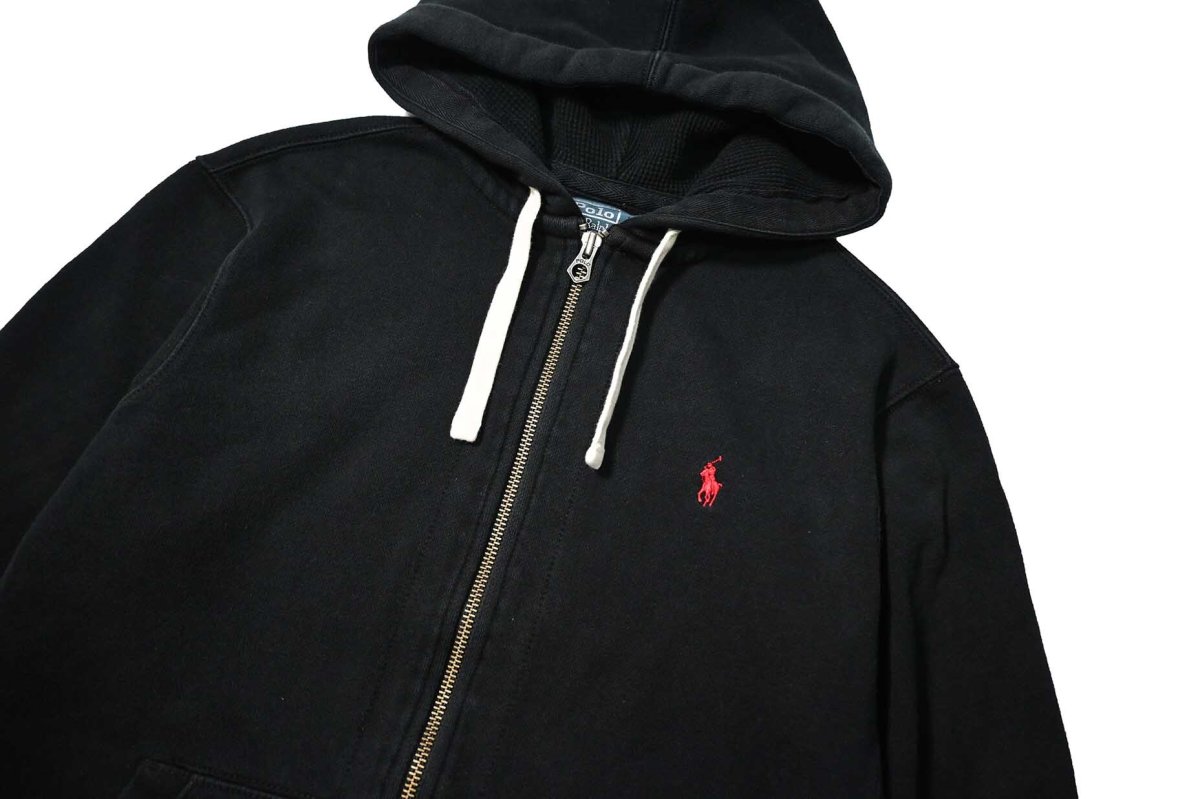画像2: 90-00s Used Polo Ralph Lauren Zip Sweat Hoodie Black (2)