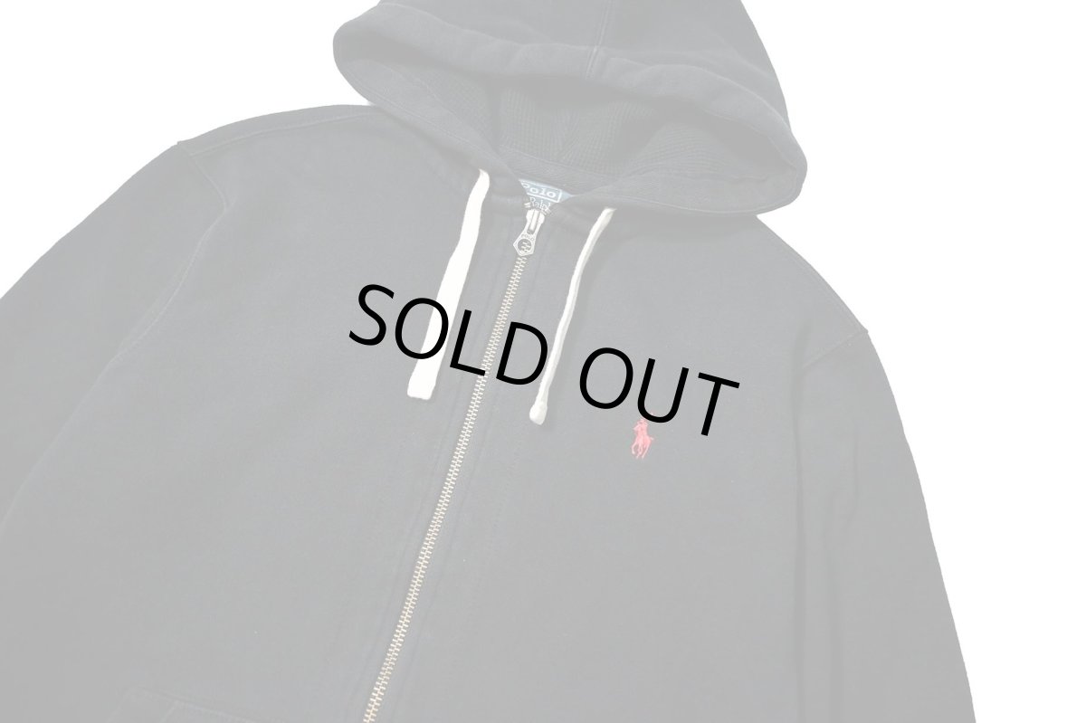 画像2: 90-00s Used Polo Ralph Lauren Zip Sweat Hoodie Black (2)