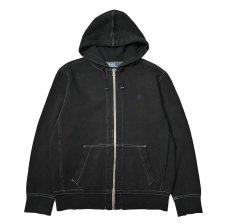画像1: 90-00s Used Polo Ralph Lauren Zip Sweat Hoodie Black Over Dye (1)