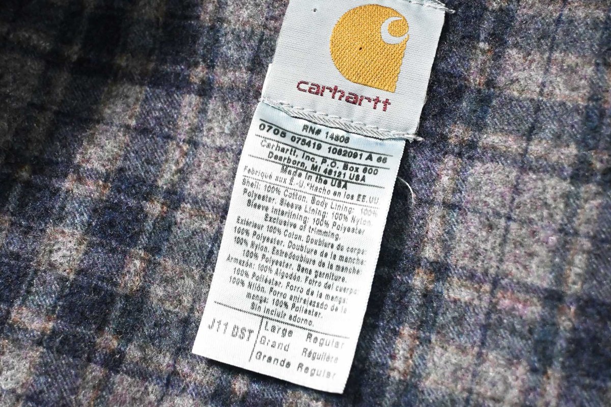 画像6: 05' Used Carhartt Blanket Lined Denim Trucker Jacket (6)