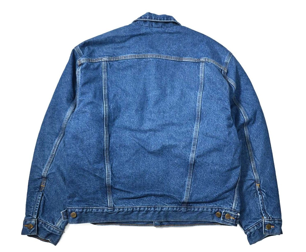 画像2: 05' Used Carhartt Blanket Lined Denim Trucker Jacket (2)