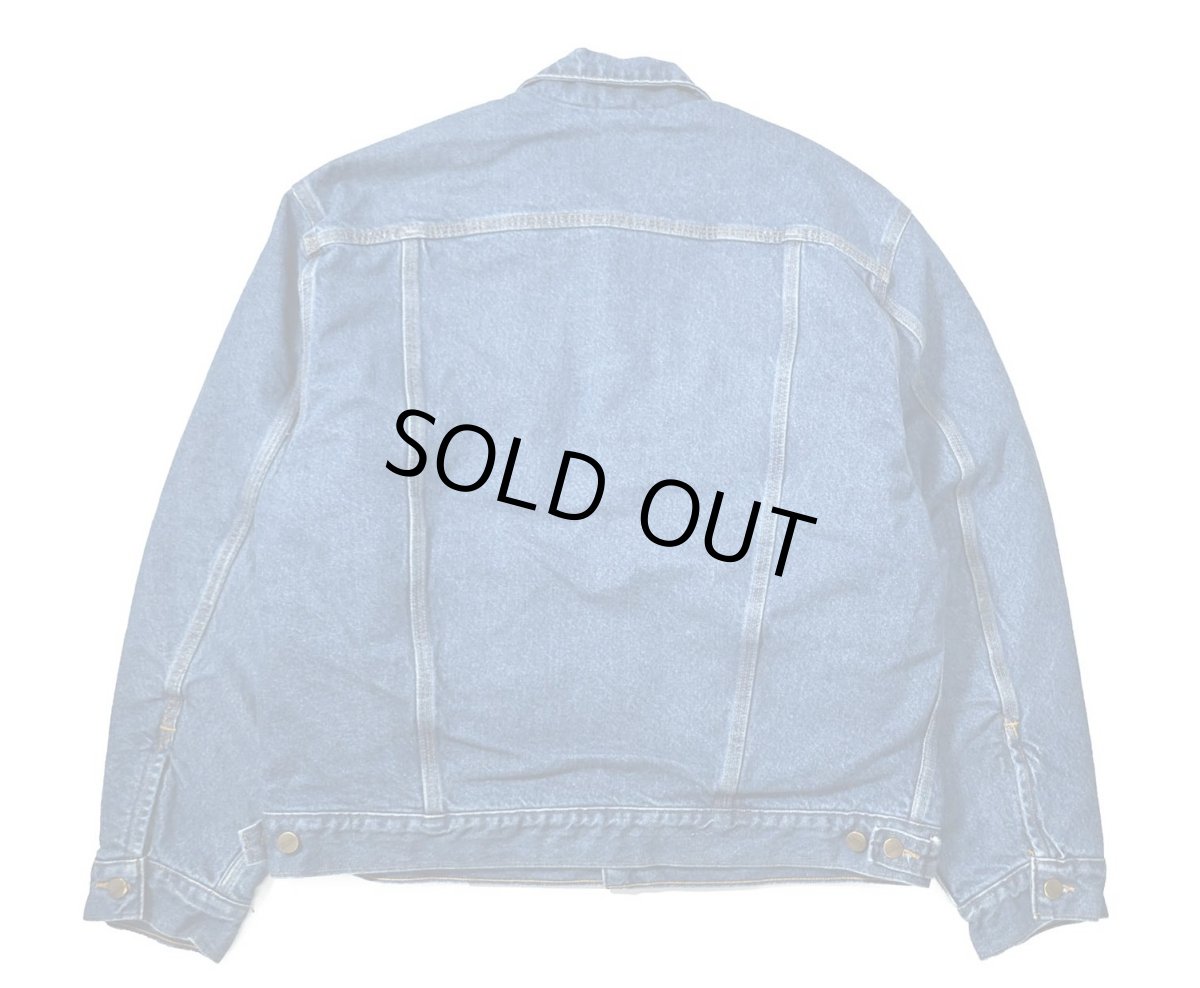 画像2: 05' Used Carhartt Blanket Lined Denim Trucker Jacket (2)