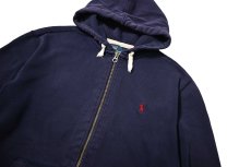 画像2: 90-00s Used Polo Ralph Lauren Zip Sweat Hoodie Navy (2)