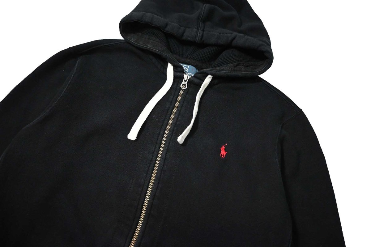 画像2: 90-00s Used Polo Ralph Lauren Zip Sweat Hoodie Black (2)