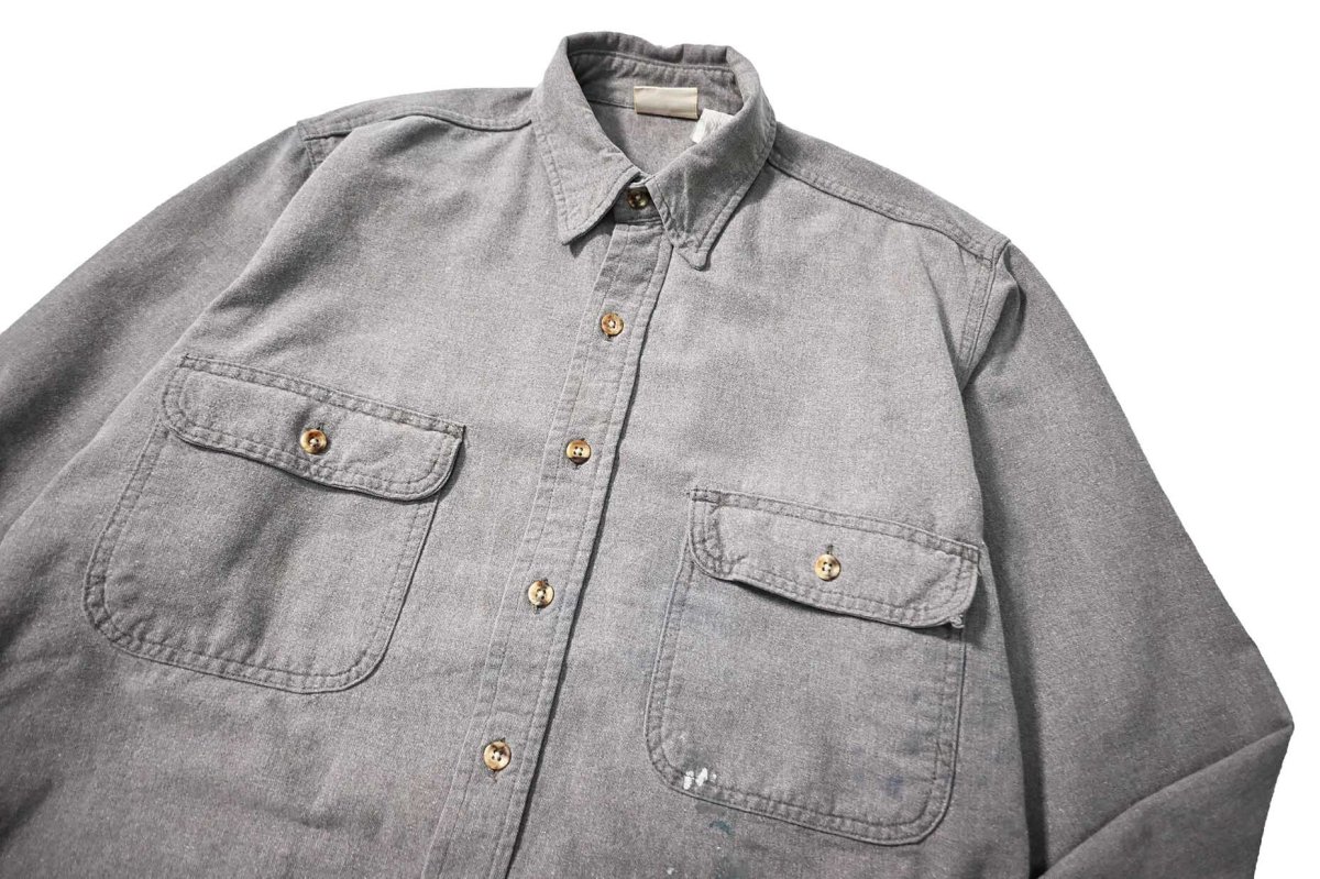 画像2: 90s Used Five Brother Chamois Cloth Shirt (2)