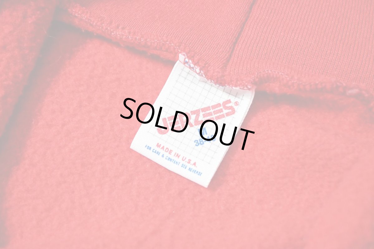画像4: 80s-90s Used Jerzees Blank Zip Sweat Hoodie Red made in USA (4)