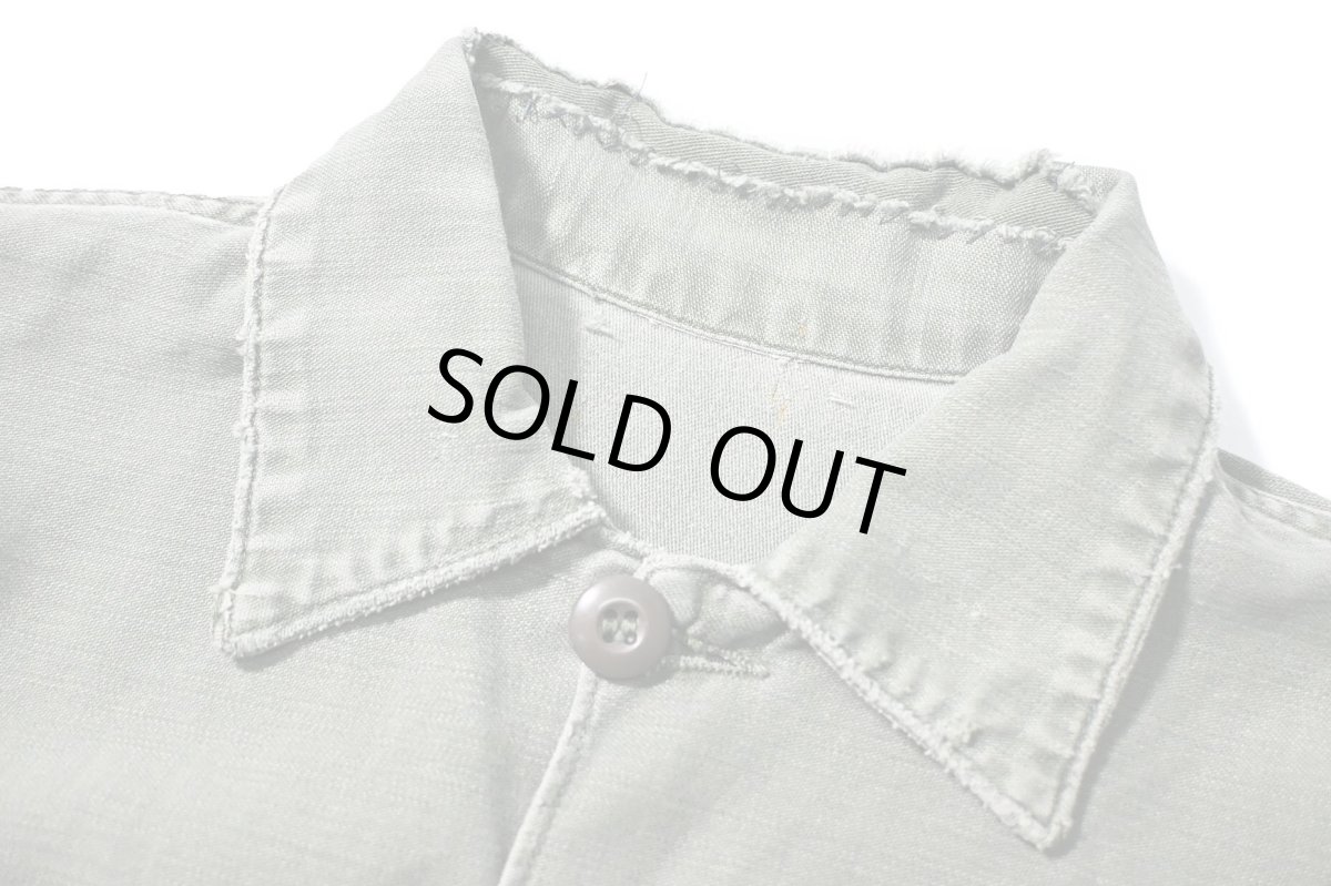 画像5: 60s Used Us Military Cotton Sateen OG 107 Utility Shirt (5)