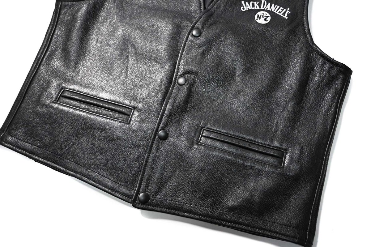 画像4: Used Jack Daniel's Leather Vest made in Canada (4)