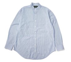 画像1: Used Lauren Ralph Lauren Band Collar Stripe Shirt (1)