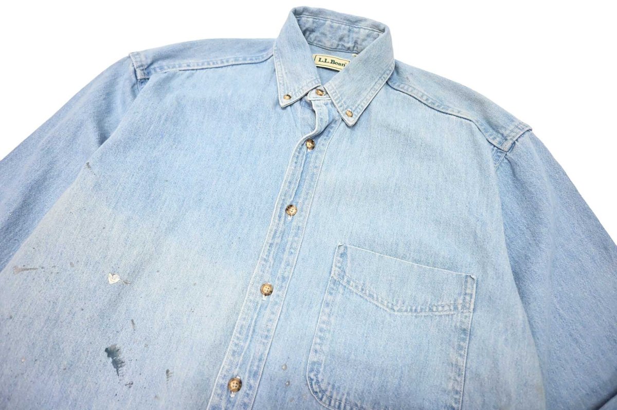 画像2: 90s Used L.L.Bean Denim B/D Shirt made in Canada (2)