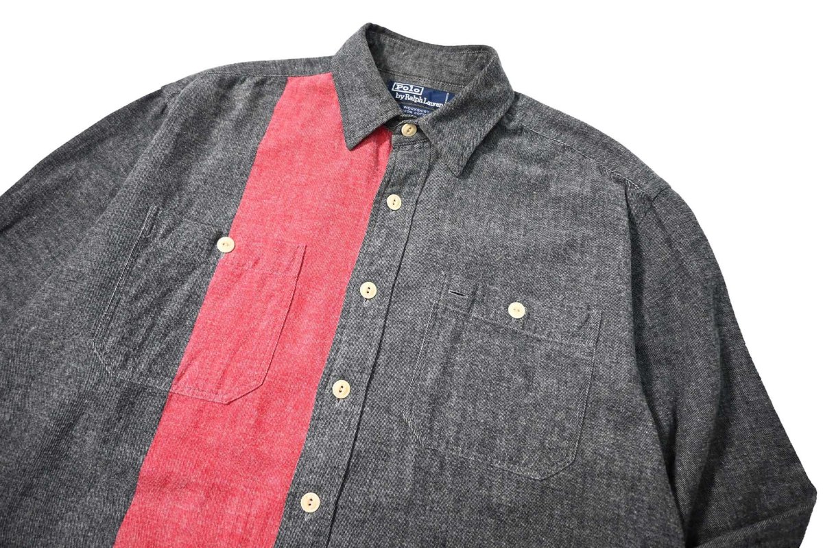 画像2: 90-00s Used Polo Ralph Lauren Flannel Shirt "Workshirt" (2)