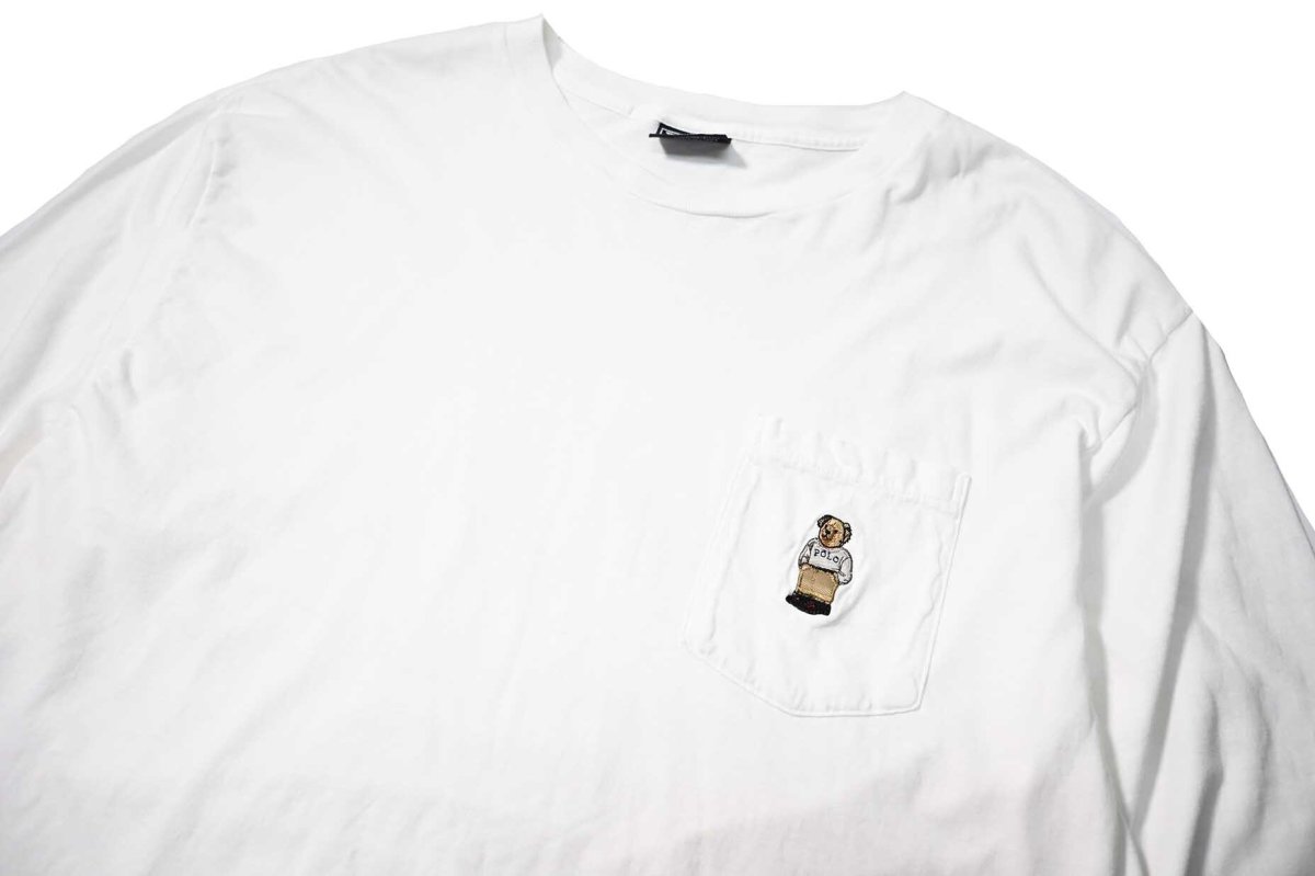 画像2: 80-90s Used Polo Ralph Lauren Polo Bear L/S Tee White made in USA (2)