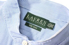 画像4: Used Lauren Ralph Lauren Band Collar Stripe Shirt (4)