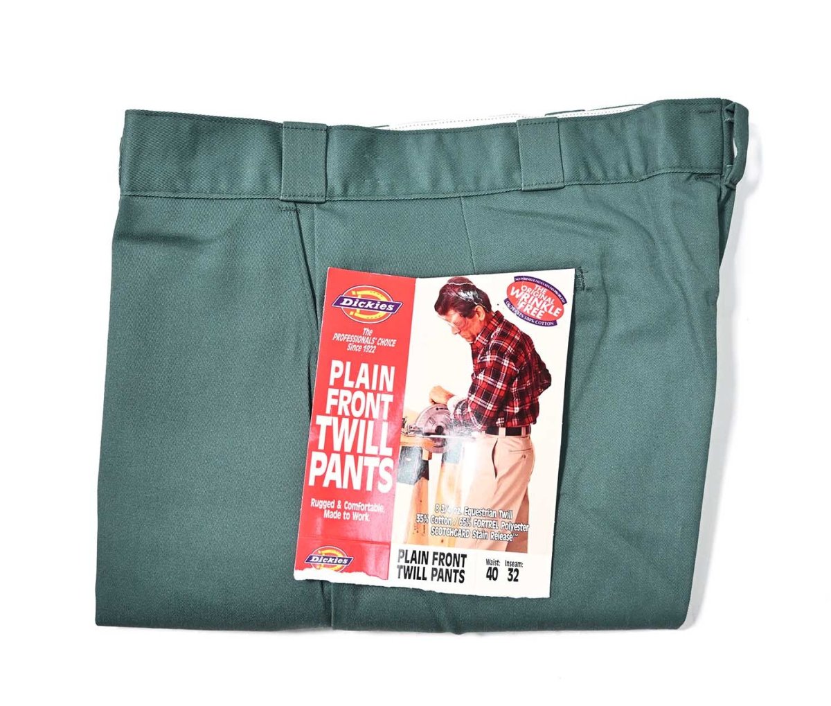 画像1: 90s Deadstock Dickies 874 Work Pants Lincoln Green made in USA (1)
