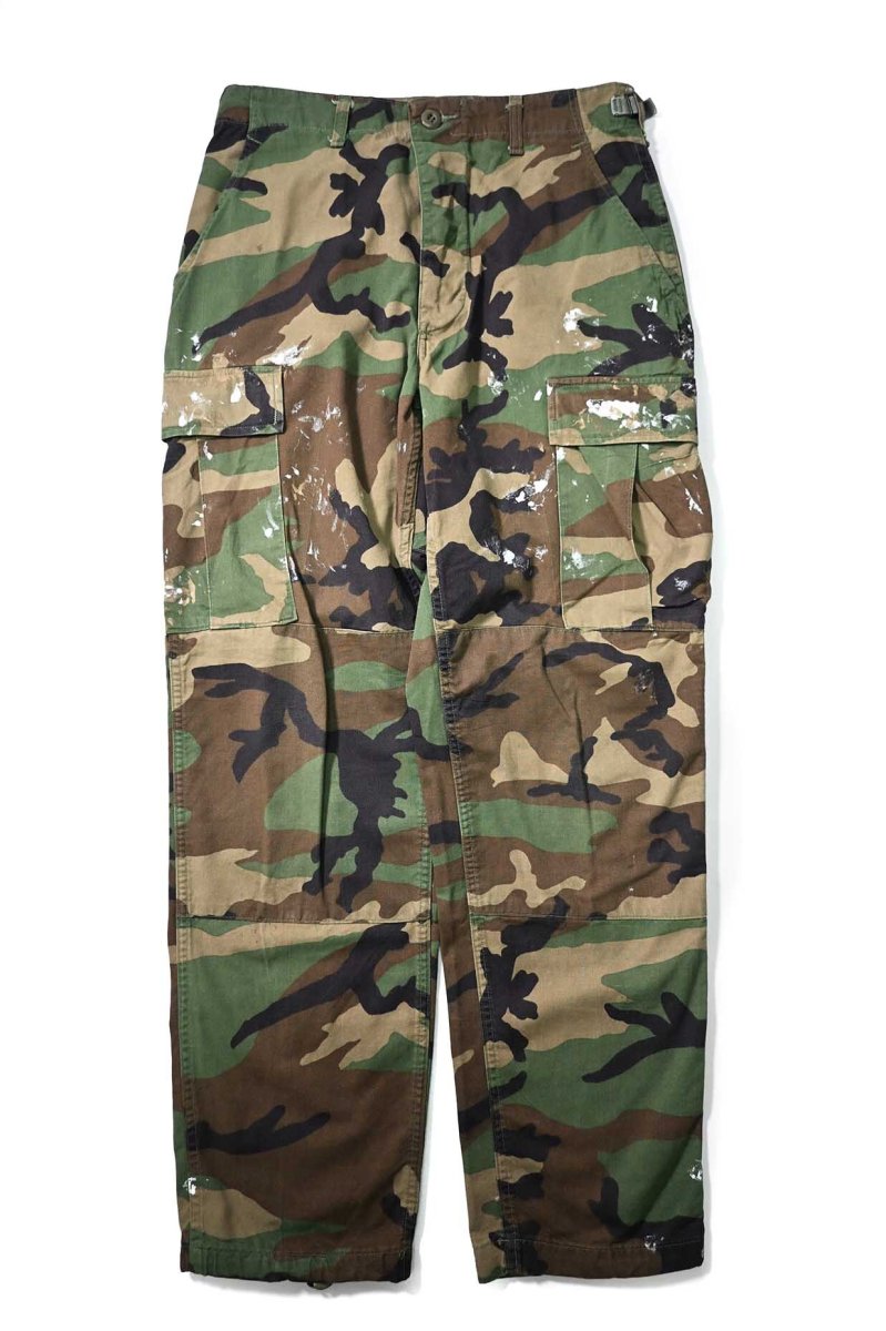 画像1: 94' Used Us Military Painted Combat Trouser Woodland Camo (1)