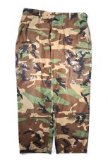 画像1: 00' Used Us Military Painted Ripstop Combat Trouser Woodland Camo (1)